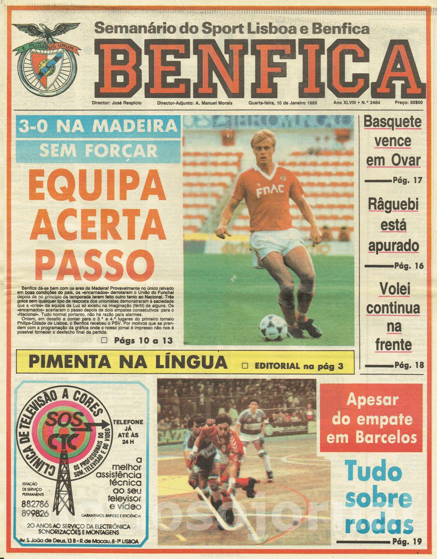 jornal o benfica 2464 1990-01-10